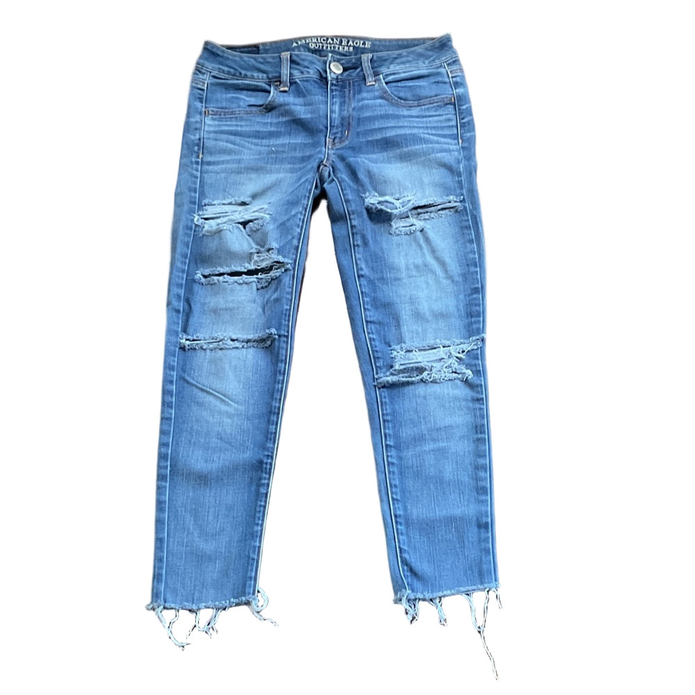 American Eagle Outfitters Ripped Light Blue Jeggings